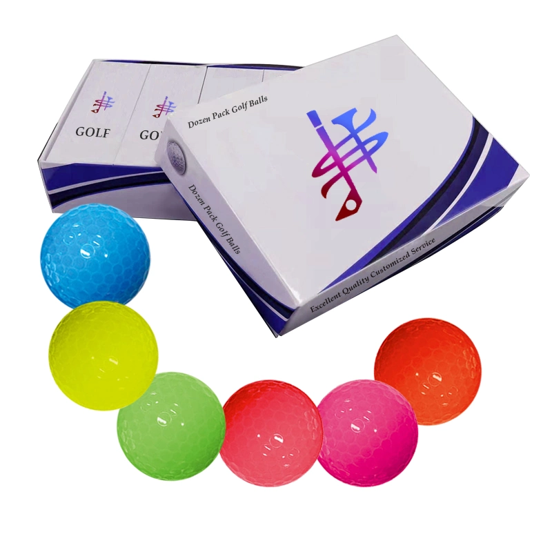 China Trade Golf Balls 3 Piece Printing Logo Colorful Urethane Crystal Golf Balls with Golf Box