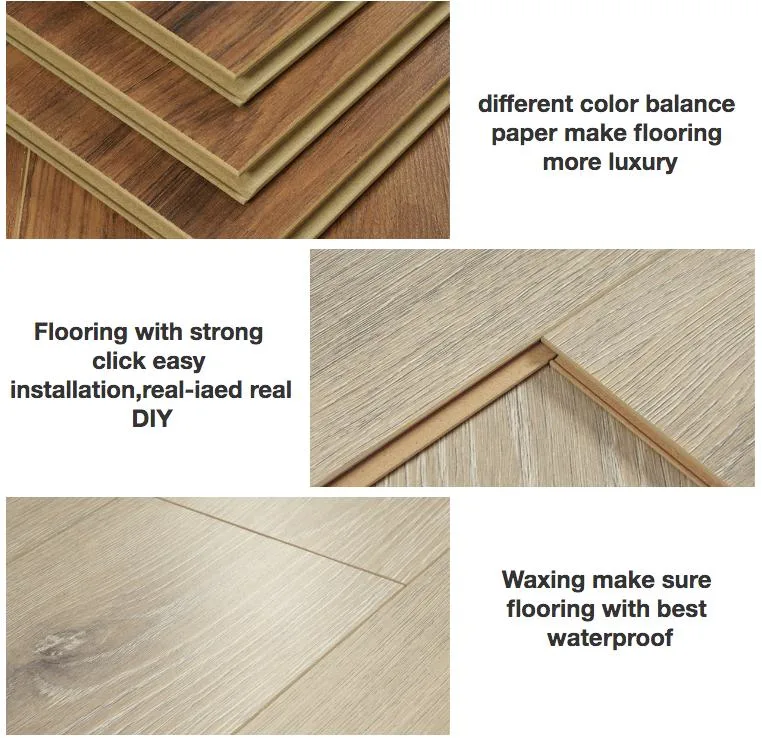 Waterproof Fireproof Embossed/Matt/Crystal AC4 12mm Engineered Wooden Laminate Floating Flooring