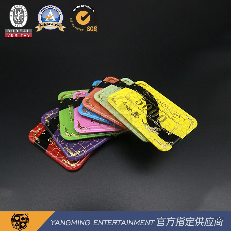 High Temperature Mesh Dragon and Phoenix Bronzing Acrylic Chips Crystal Plastic Poker Anti-Counterfeiting Chips Ym-Cp13-14